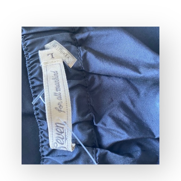 new 7 for All Mankind® ㋛ Shiny Taffeta Strapless Peplum Top  ㋛ Midnight Navy ㋛ L - Picture 9 of 16
